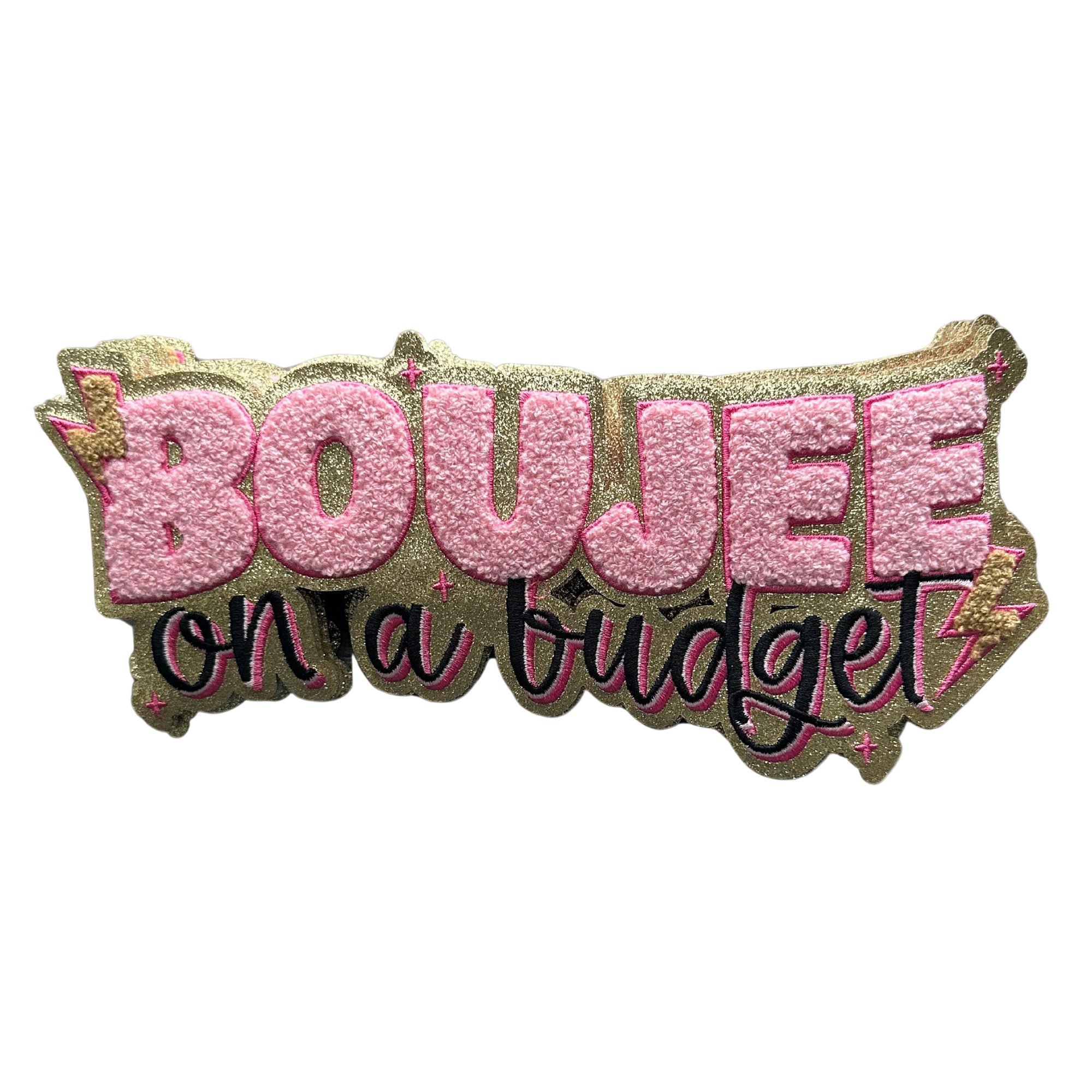 Boujee On A Budget Chenille Patch by Neptune Transfers