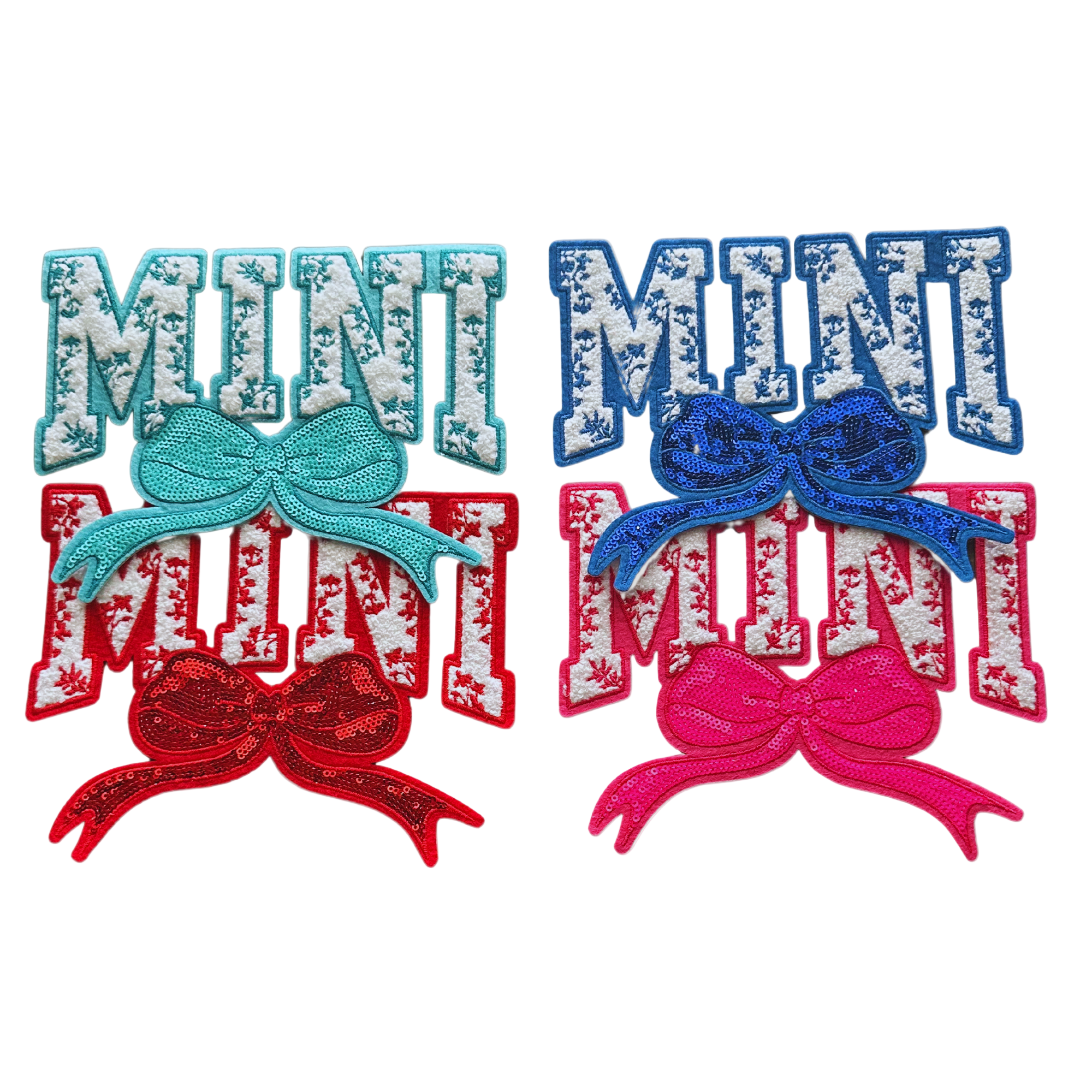 Mini Floral Bow Sequins and Chenille Patch by Neptune Transfers