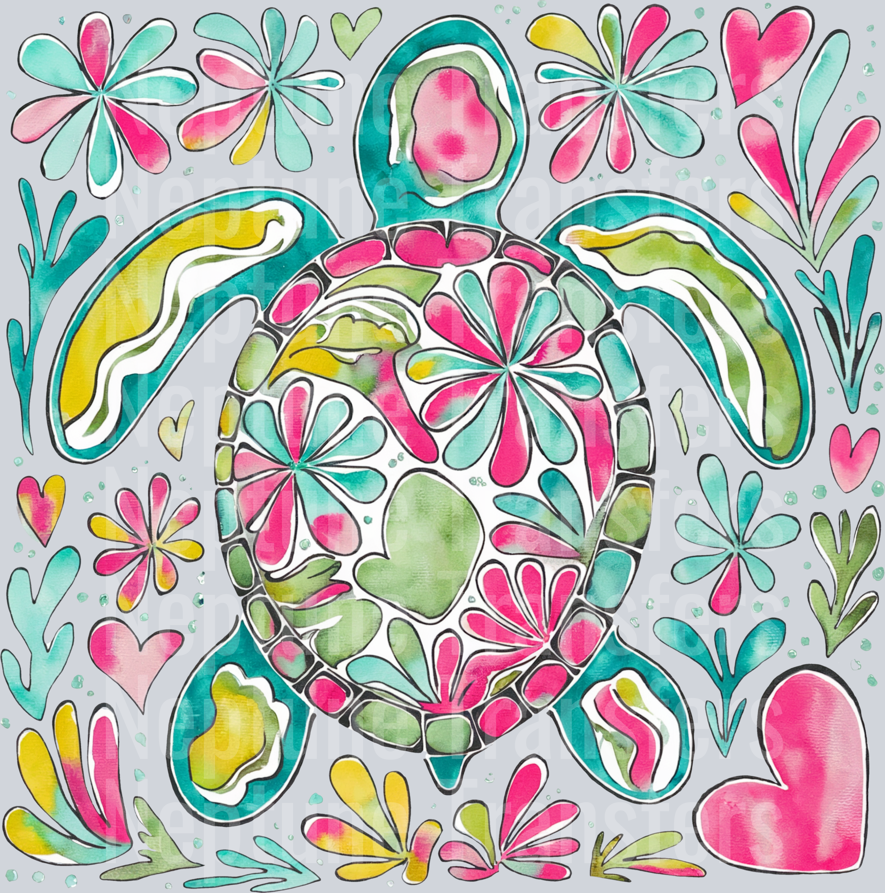 Turtle Boho Floral