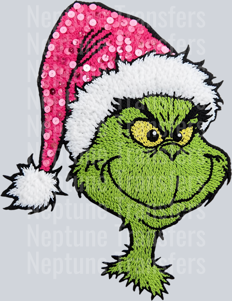 CHRISTMAS CHARACTER G PINK SEQUIN HAT