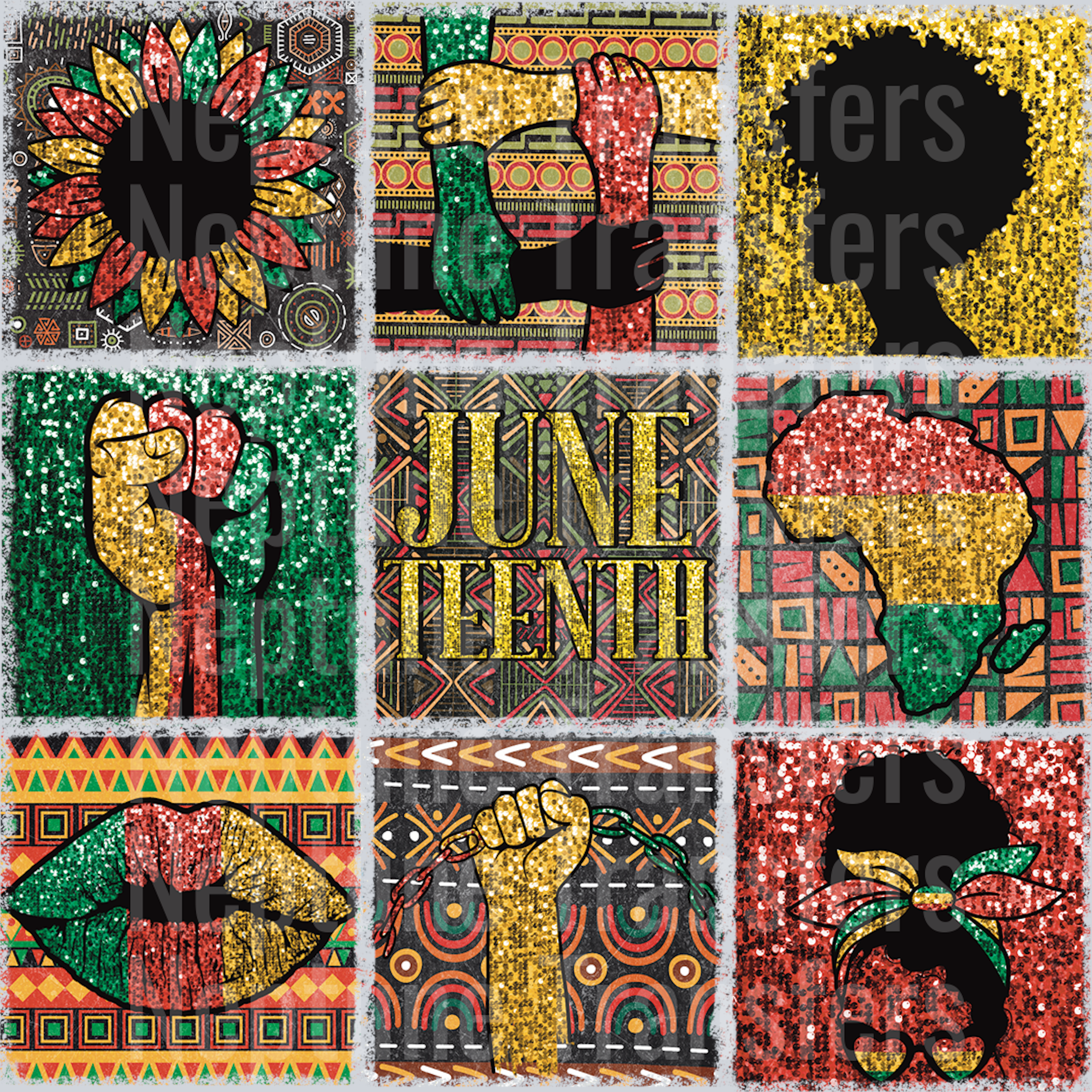 Juneteenth 1865 Glitter