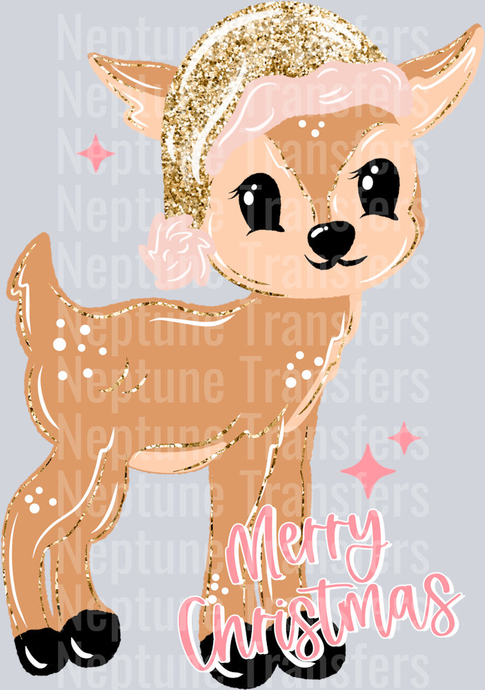 MERRY CHRISTMAS GILTTER REINDEER