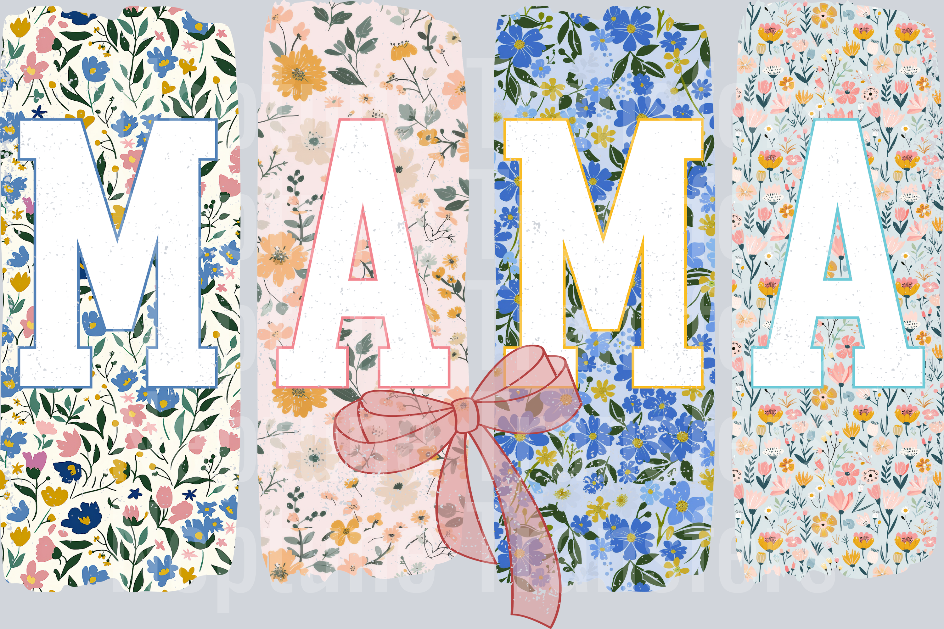 Mama Floral Distressed