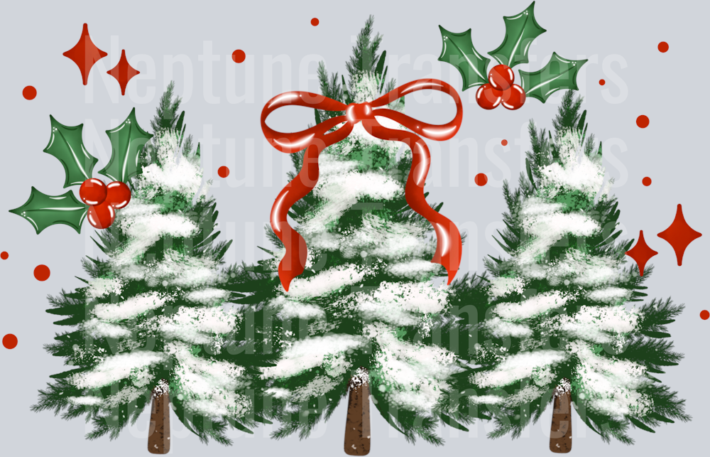 Holly Trees And Red Bow + Sleeves