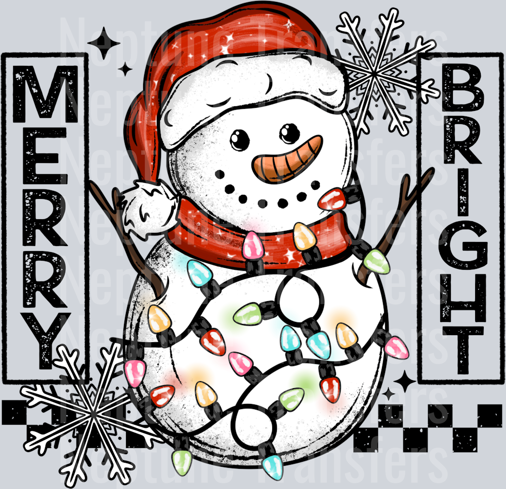 MERRY BRIGHT SNOWMAN