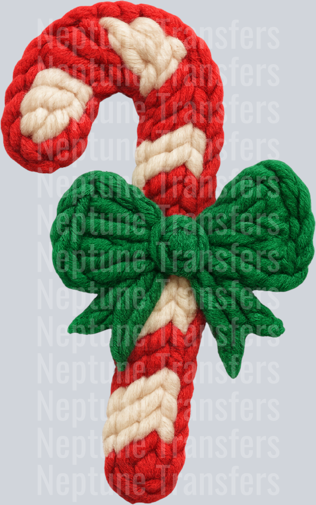 CANDY CANE BOW FAUX YARN