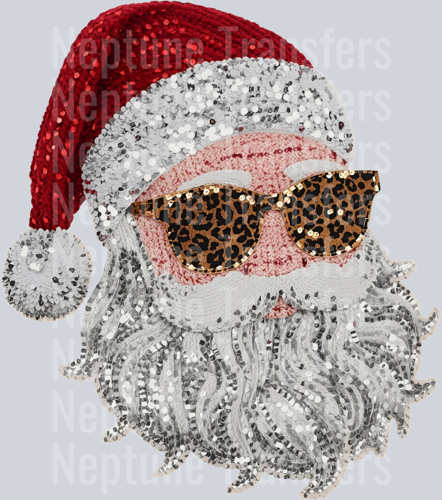 SANTA FAUX SEQUINS LEOPARD GLASSES