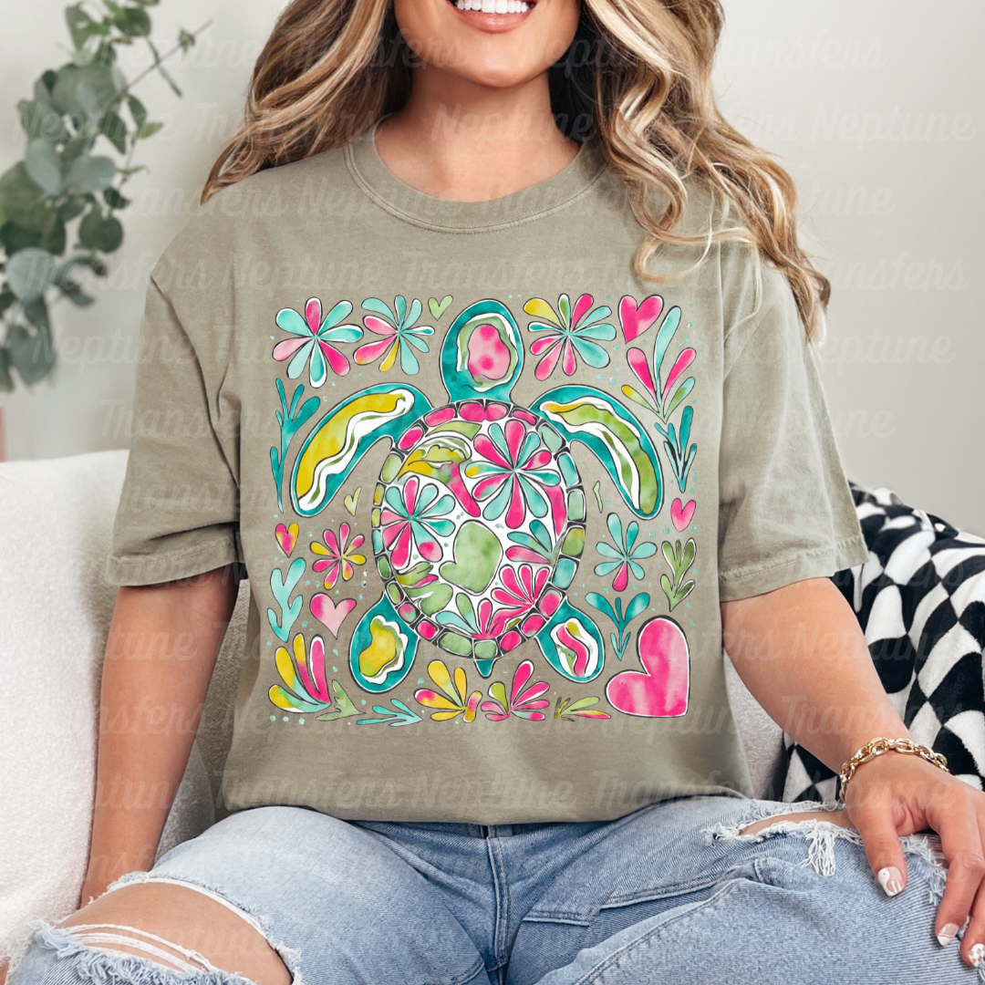 Turtle Boho Floral