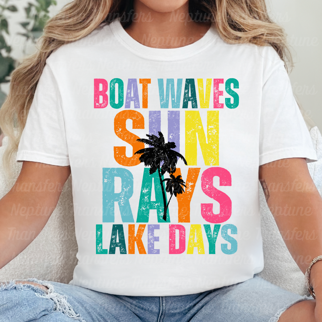 Boat Waves Sun Rays Lake Days