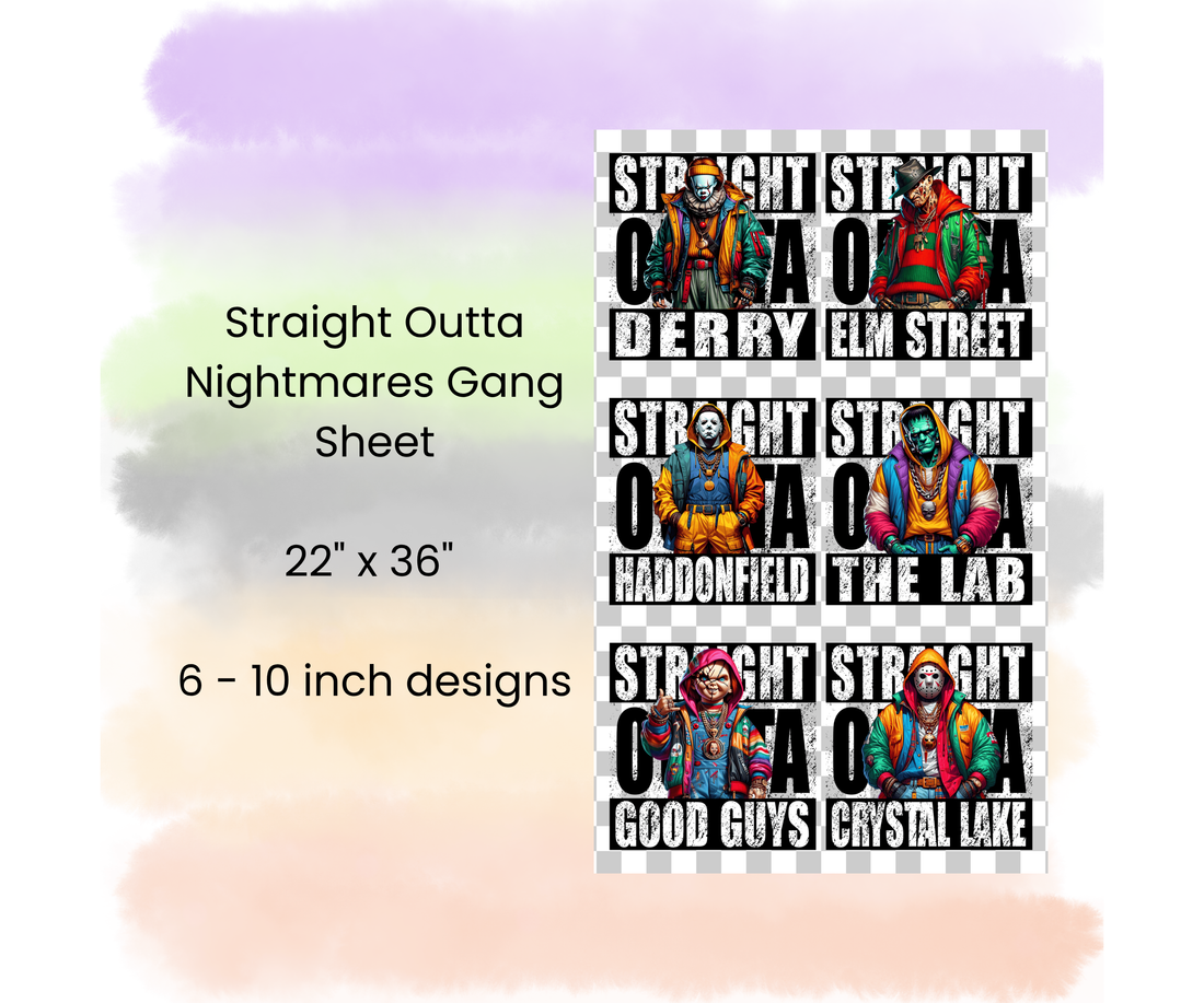 Straight Outta Nightmares Gang Sheet