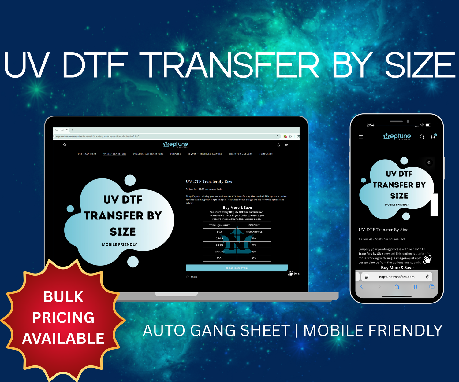 UV DTF Transfer By Size