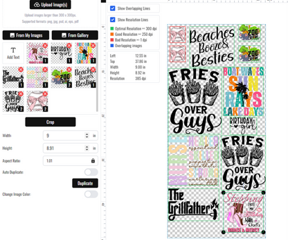 Sublimation Rolling Gang Sheet Builder