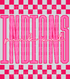 Graphic design featuring the word “INDIANS” in tall, bold pink outlined letters with a lighter pink fill. The phrase “pink out” is written in a bright cursive script across the center. The background includes a hot pink and light pink checkerboard pattern on the top and bottom, creating a bold and spirited “Pink Out” theme.
