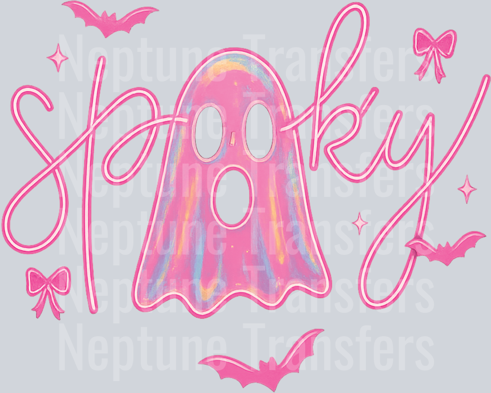 Cute Pink Neon Spooky Ghost