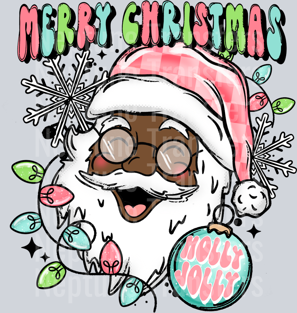 MERRY CHRISTMAS SANTA BROWN SKINTONE