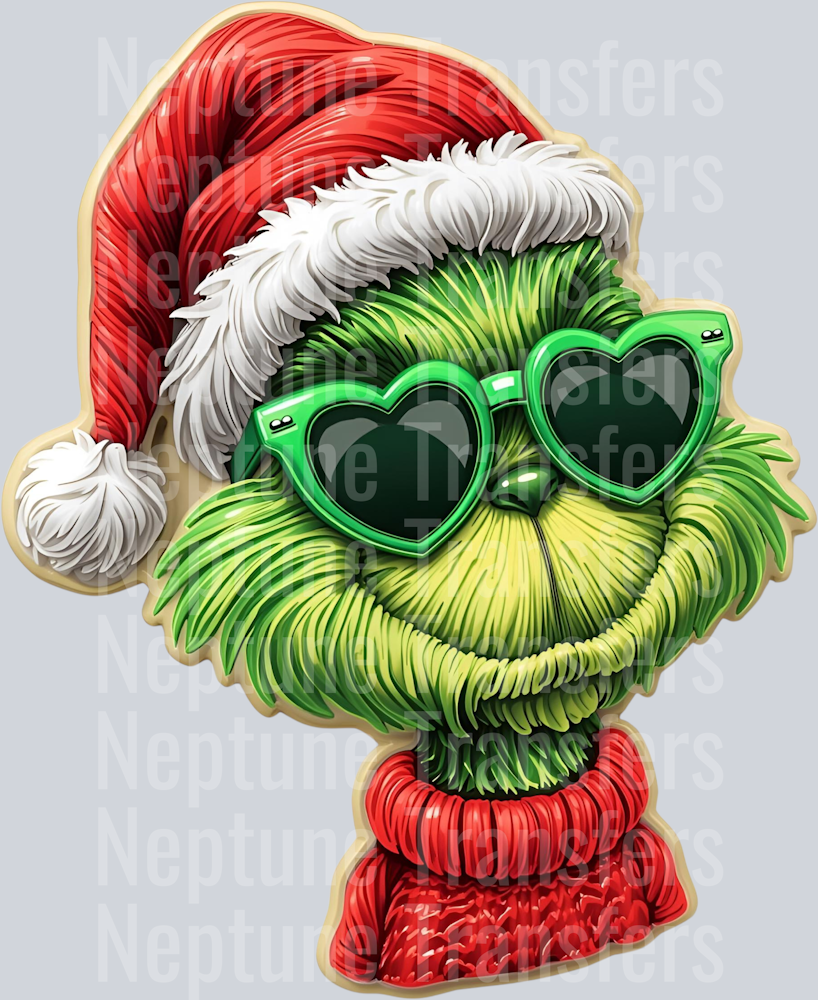 CHRISTMAS CHARACTER G GREEN GLASSES FAUX DETAILED