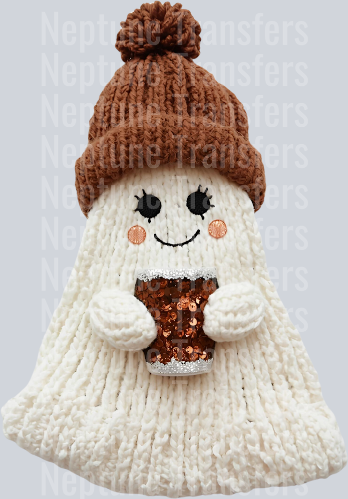 ghost coffee brown hat faux yarn