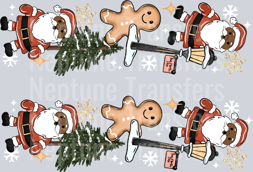 DARKER SKIN TONE SANTA WONDERFUL TIME OF THE YEAR SLEEVES