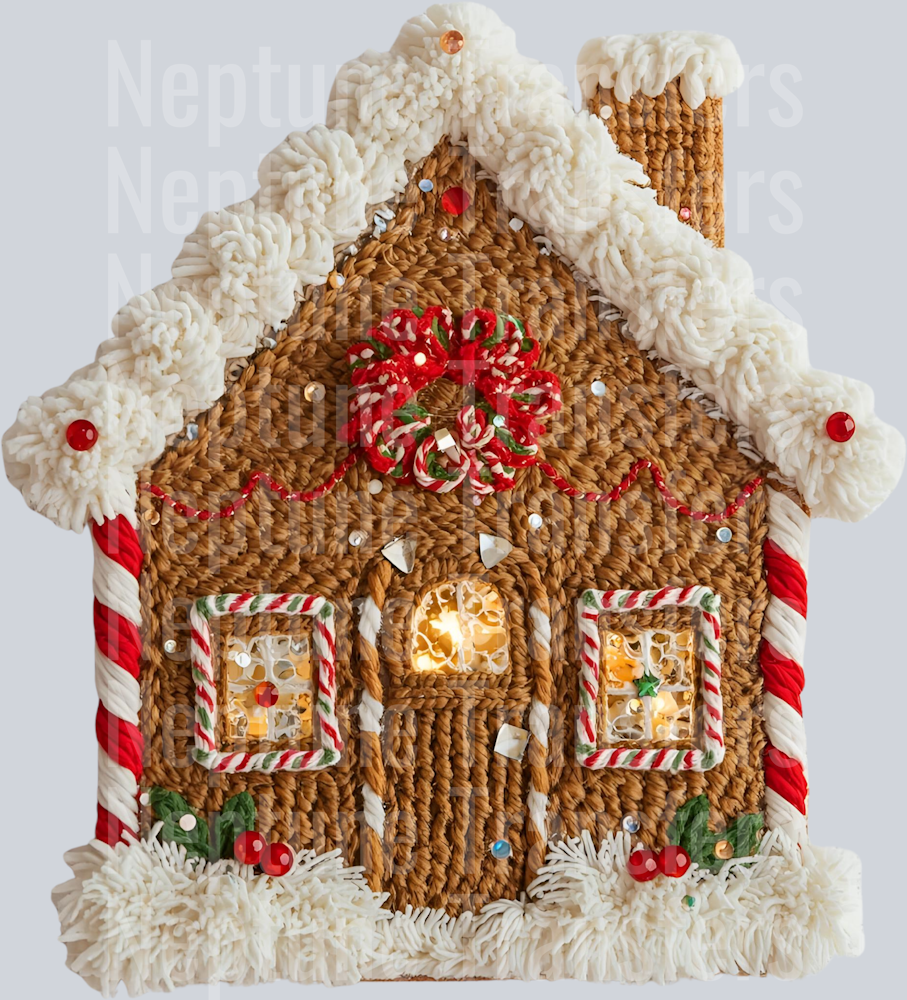 gingerbread house faux yarn