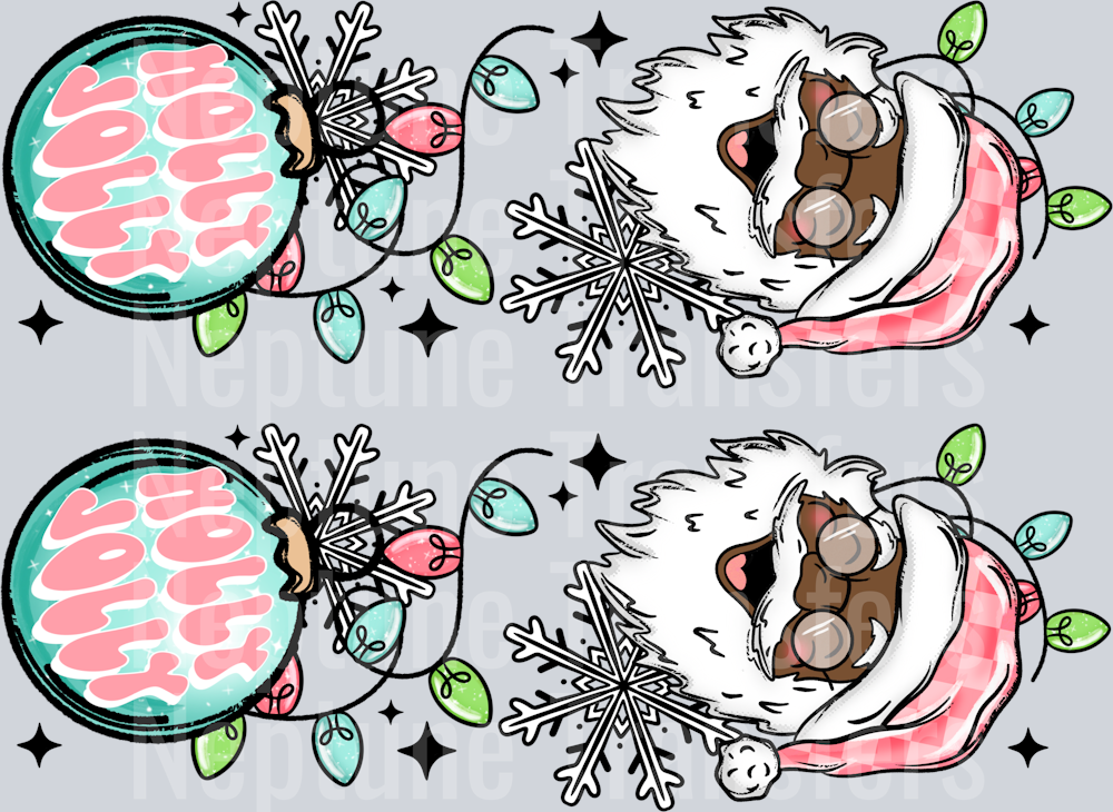 MERRY CHRISTMAS SANTA BROWN SKINTONE SLEEVES