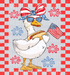 4th of July Goose with Bow Red