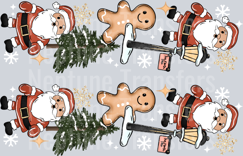 LIGHTER SKIN TONE SANTA WONDERFUL TIME OF THE YEAR SLEEVES