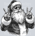 SANTA PEACE BLACK AND WHITE