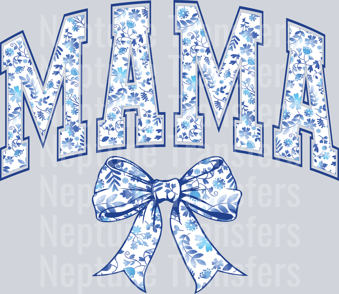 Mama Blue Bow Floral