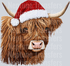 christmas highland cow faux yarn