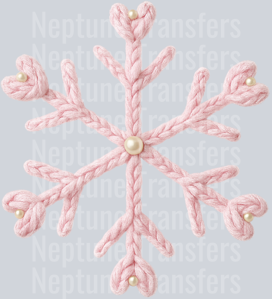 pink snowflake pear faux yarn