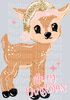 MERRY CHRISTMAS GILTTER REINDEER