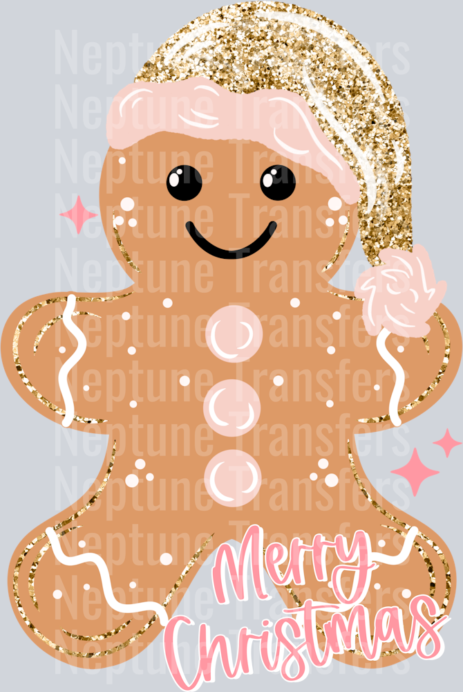 MERRY CHRISTMAS GLITTER GINGERBREAD