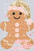 MERRY CHRISTMAS GLITTER GINGERBREAD