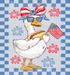 4th of July Goose with Bow Blue