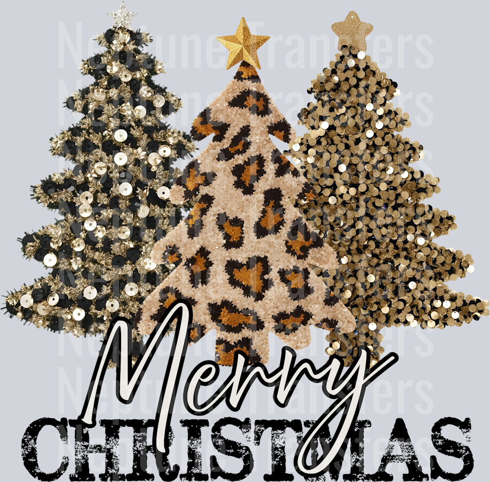 MERRY CHRISTMAS LEOPARD TREE