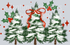 HOLLY TREES AND RED BOW
