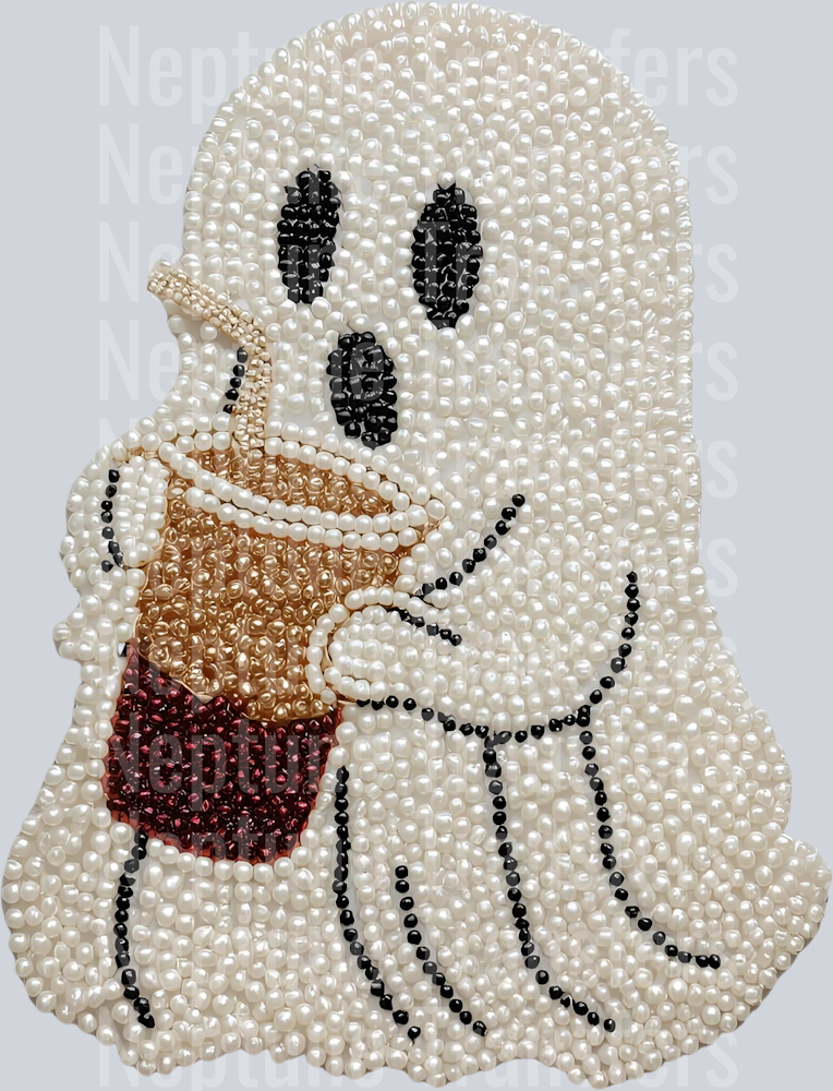 ghost coffee faux pearls