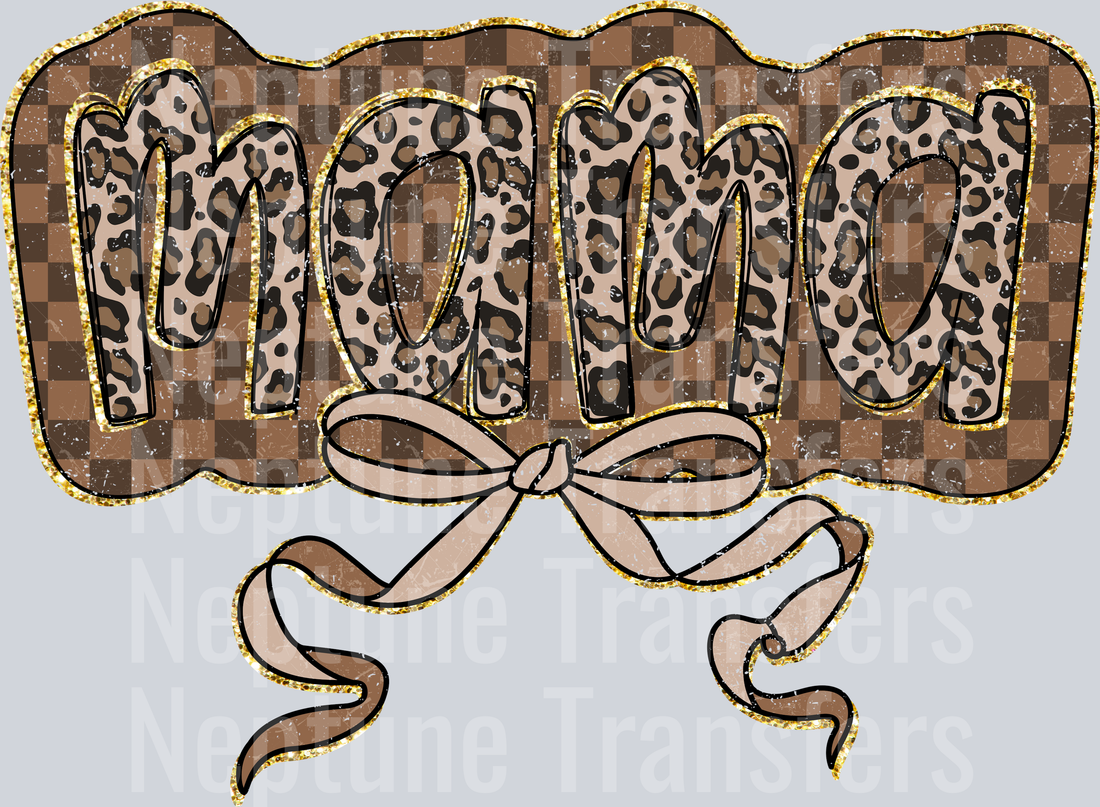 Leopard Glitter Mama Bow