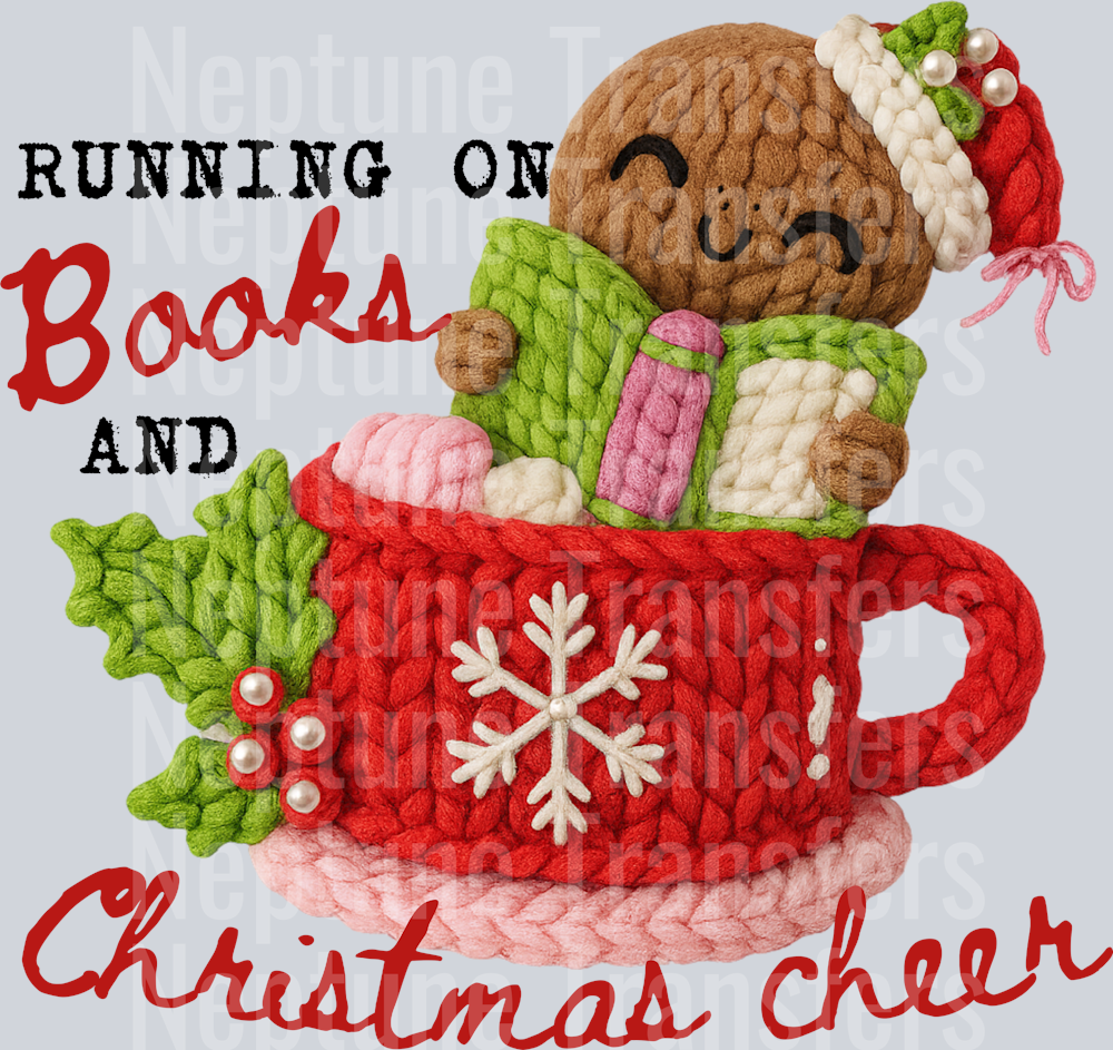 running on books and christmas cheer