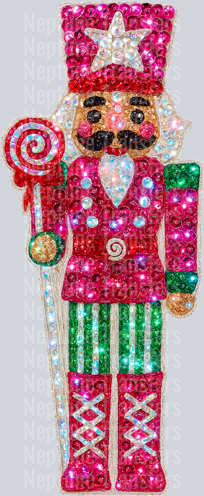 pink nutcracers sequins