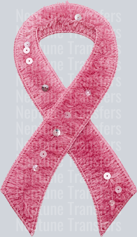 PINK CANCER RIBBON FAUX YARN