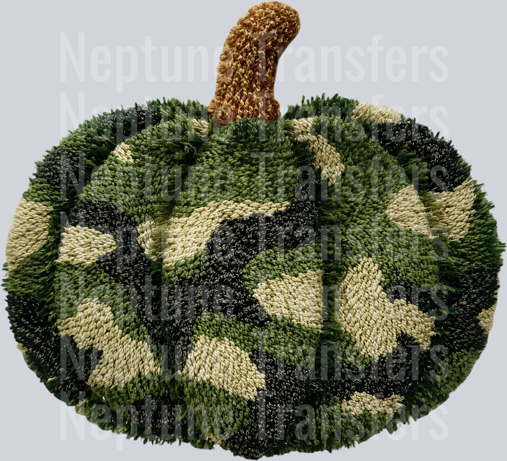 camo pumpkin faux yarn