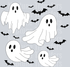Cute Ghost and Bat Halloween
