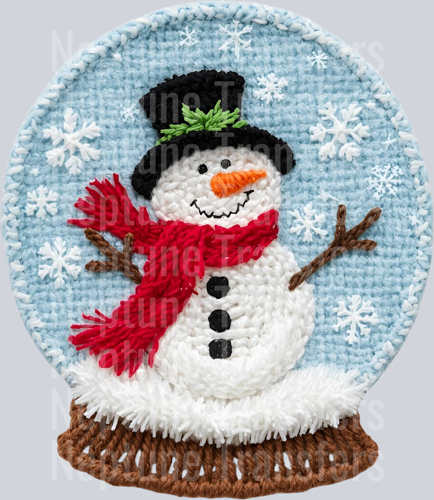 snowman snow globe yarn