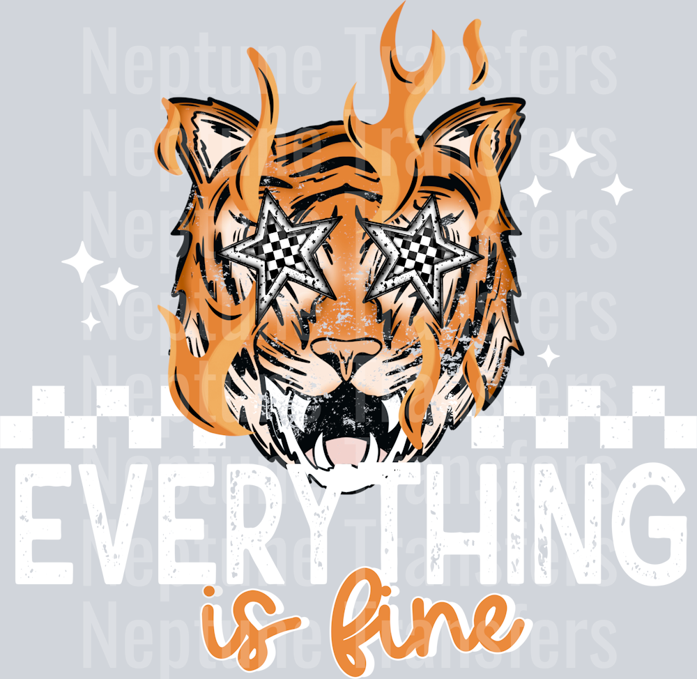 EVERYTHING IS FINE TIGER WHITE WORDS