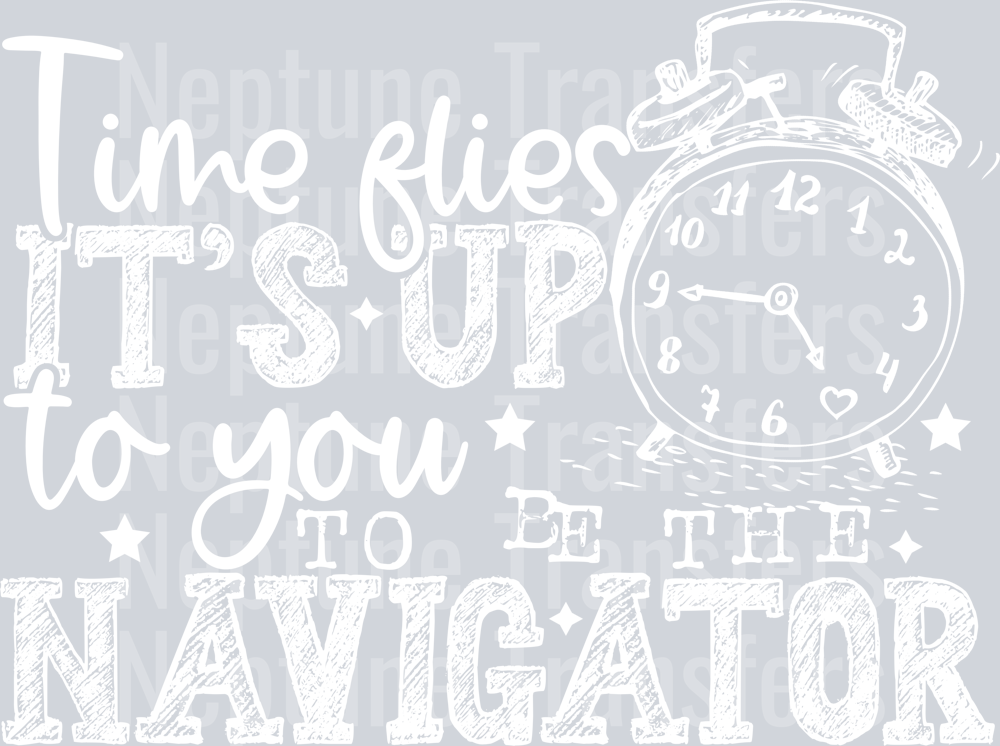 TIME FLIES WHITE FONT