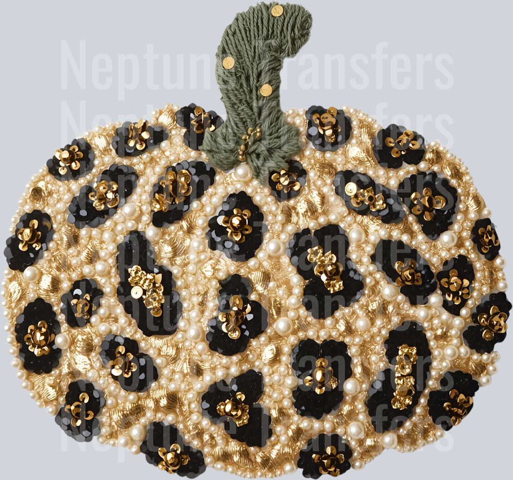 leopard pumpkin faux pearls
