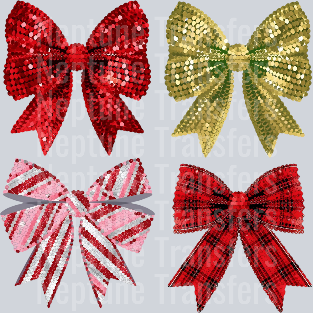 CHRISTMAS SEQUIN BOW COLLAGE