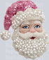 SANTA PINK HAT FAUX PEARLS