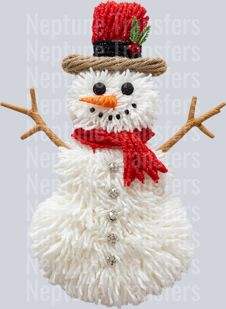 snowman faux yarn